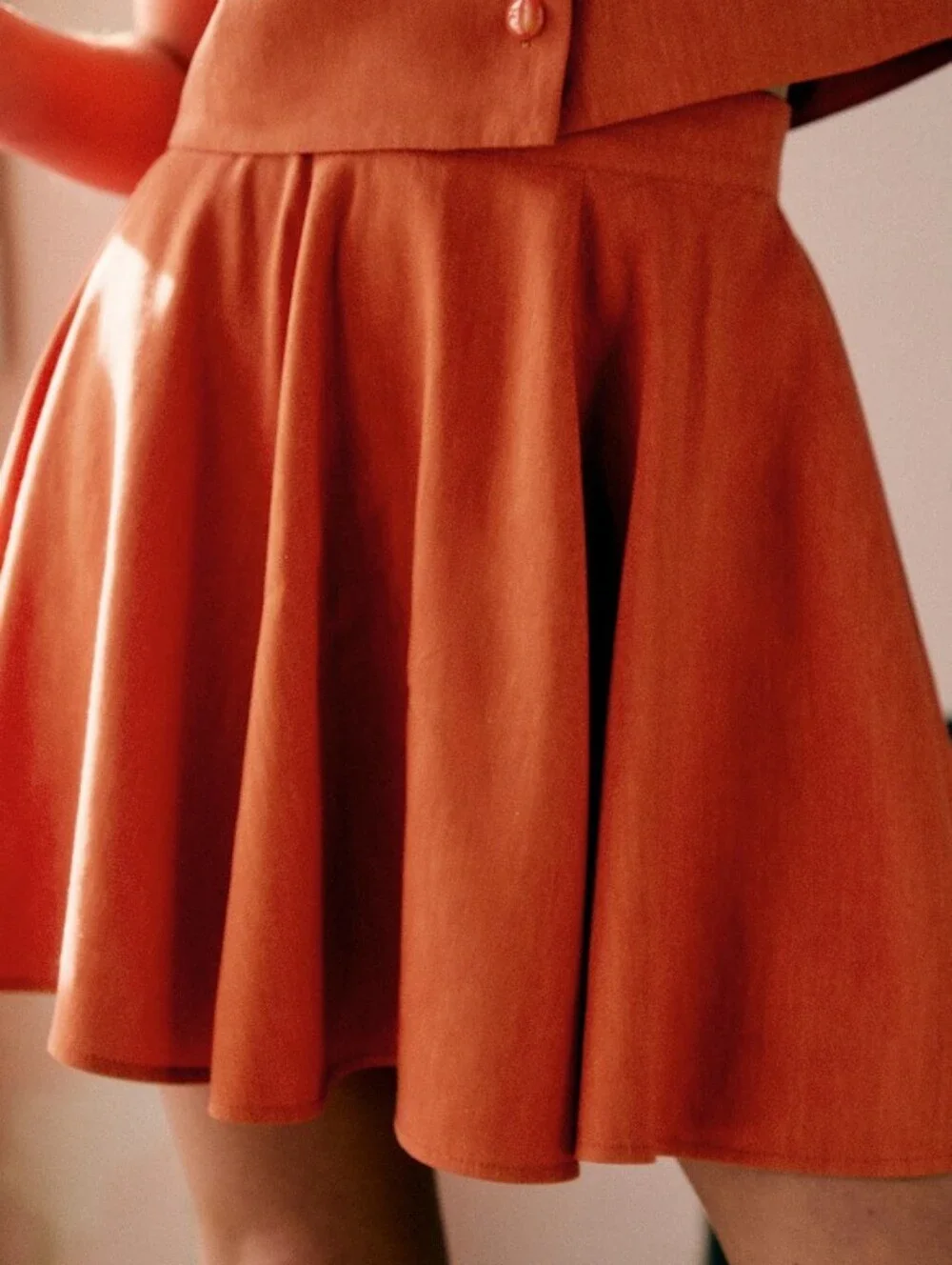 Sezane Meralie Skirt in Burnt Orange size 36